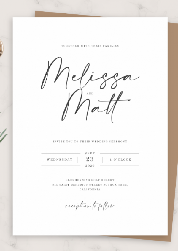 Undangan Penikahan Sederhana dan Minimalis